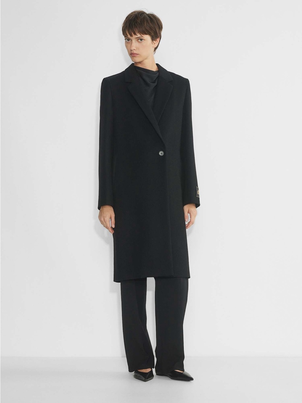 Babaton The Stedman Coat Virgin Wool Size Large - Black